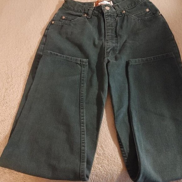 JEANS_Vintage Melbourne Country Green Jeans High Waist Tapered Leg Size 8 - Picture 1 of 4